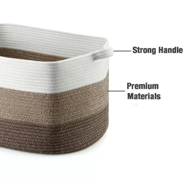 PandaEar Large Cotton Rope Basket with Handles Rectangle Woven Storage Basket Organizer for Living Room Blankets Toys Baby Nursery Laundry Baskets Toy Bin 212 x 169 x 118 inches