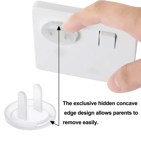 PandaEar Outlet Plug Covers52 Pack Clear Child Proof Electrical Protector Safety Caps with Adult Easy Release Concave DesignClear