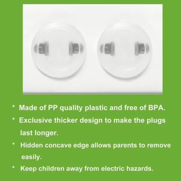 PandaEar Outlet Plug Covers52 Pack Clear Child Proof Electrical Protector Safety Caps with Adult Easy Release Concave DesignClear