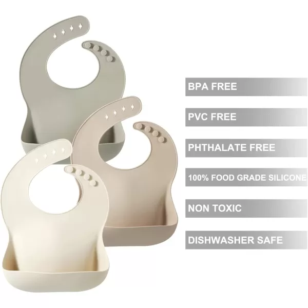 PandaEar Silicone Baby Bib for Girls Boys Adjustable Waterproof Eating Bibs BPA Free Soft Durable Silicone Bibs for Babies ampamp Toddlers with Large Pocket Food Catcher