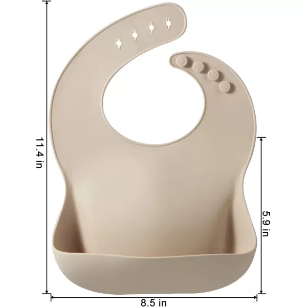 PandaEar Silicone Baby Bib for Girls Boys Adjustable Waterproof Eating Bibs BPA Free Soft Durable Silicone Bibs for Babies ampamp Toddlers with Large Pocket Food Catcher
