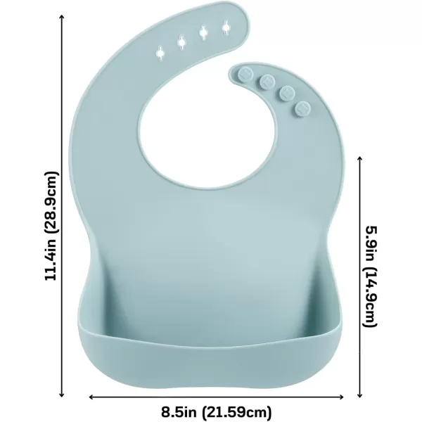 PandaEar Silicone Baby Bibs Set of 3 for Babies ampamp Toddlers BPA Free Waterproof Adjustable Feeding Bib with Large Pocket Food Catcher