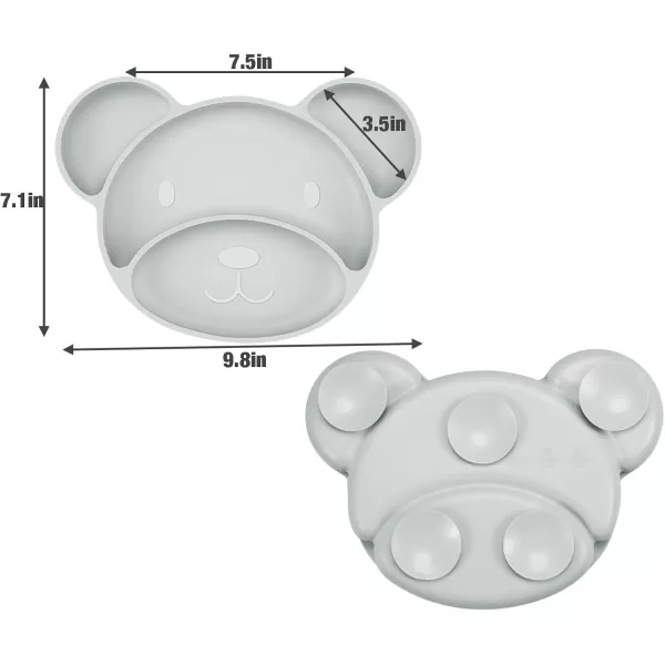PandaEar Silicone Baby Feeding Set Baby Led Weaning Supplies 8 Pcs Divided Suction Plates Sippy Cup Spoons ampamp Forks for Toddler 6 Months