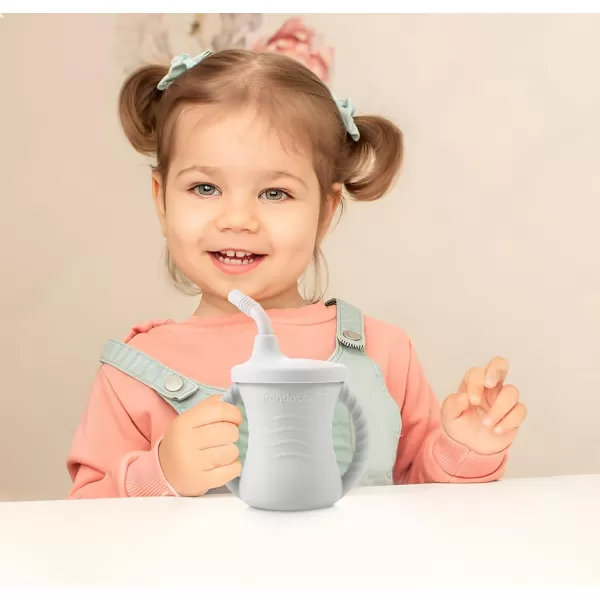 PandaEar Silicone Baby Feeding Set Baby Led Weaning Supplies 8 Pcs Divided Suction Plates Sippy Cup Spoons ampamp Forks for Toddler 6 Months