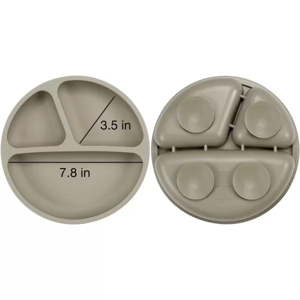 PandaEar Suction Plates for Baby Toddlers Silicone Baby Plates with Suction 2 Pack Toddler Plates and Utensils Set Divided Plates for Kids Infant NonToxic BPA Free Dishes