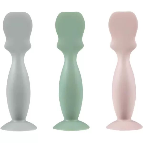 PandaEar 3 Pack Baby Diaper Cream Brush Soft Silicone Diaper Cream Applicator Baby Butt Paste Spatula Brushes for Babies Infants Newborn GreyGreenPink
