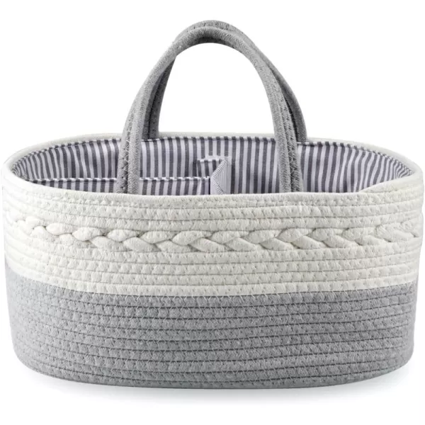 PandaEar Baby Diaper Caddy Organizer for Boys Girls Portable Baby Diaper Basket Travel Cotton Rope Diaper Caddy Change Organizer for Baby Shower Gifts Newborn Infants
