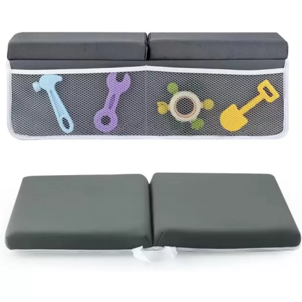 PandaEar Comfortable Baby Bath Kneeler and Elbow Rest Pad Set NonSlip Bathtub Kneeling Pad for Bathing Baby Tub Knee Mat Bath Pad for Tub Bath Tub Cushion Mat with Toy Organizer Storage Pockets