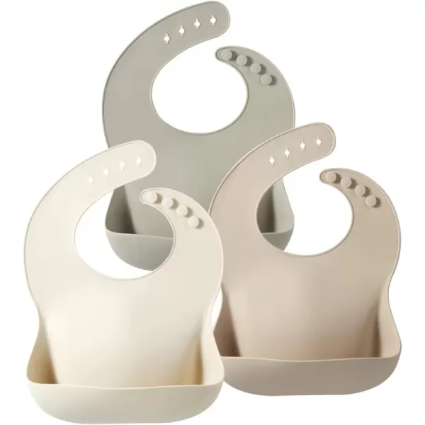 PandaEar Silicone Baby Bib for Girls Boys Adjustable Waterproof Eating Bibs BPA Free Soft Durable Silicone Bibs for Babies ampamp Toddlers with Large Pocket Food Catcher
