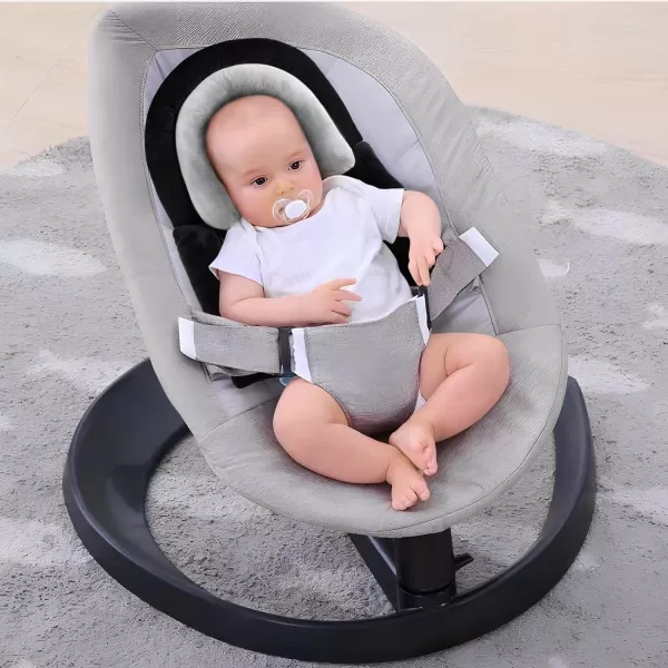 PandaEar Baby Head Support for Car Seat3 in 1 Infant Head Neck Body Support Soft Insert Cushion Pad for CarSeat Strollers Bouncer Black ampamp GreyBlack  Grey