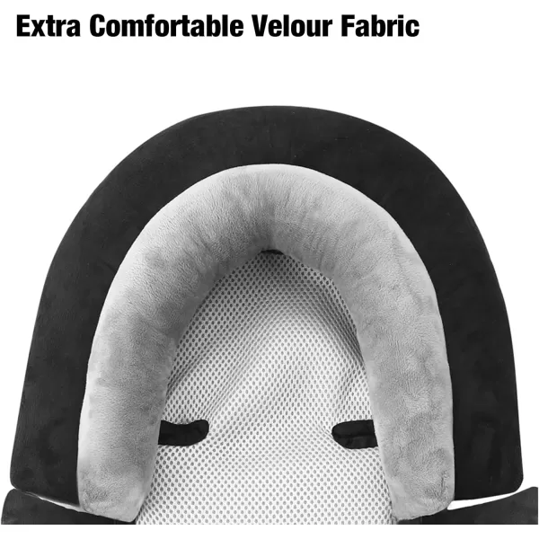 PandaEar Baby Head Support for Car Seat3 in 1 Infant Head Neck Body Support Soft Insert Cushion Pad for CarSeat Strollers Bouncer Black ampamp GreyBlack  Grey