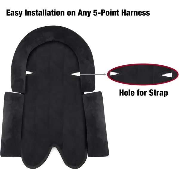 PandaEar Baby Head Support for Car Seat3 in 1 Infant Head Neck Body Support Soft Insert Cushion Pad for CarSeat Strollers Bouncer Black ampamp GreyBlack  Grey