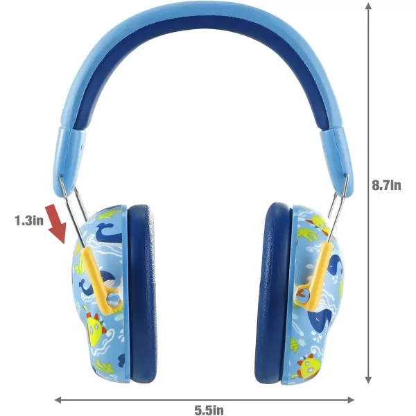 PandaEar Kids Ear Protection Noise Cancelling HeadPhones NRR 28dB Hearing Protection Earmuffs for Autism Children ToddlerBlue