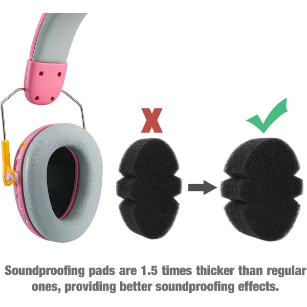PandaEar Kids Ear Protection Noise Cancelling HeadPhones NRR 28dB Hearing Protection Earmuffs for Autism Children ToddlerPink