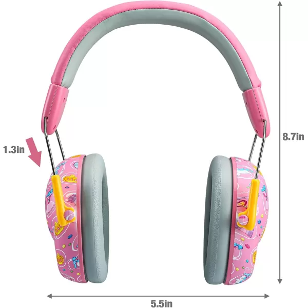 PandaEar Kids Ear Protection Noise Cancelling HeadPhones NRR 28dB Hearing Protection Earmuffs for Autism Children ToddlerPink