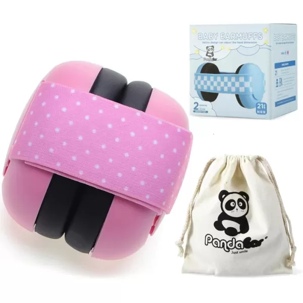 PandaEar Baby Ear Protection Noise Cancelling Headphones EarMuffs for Babies ampamp Toddlers 03 YearsPink