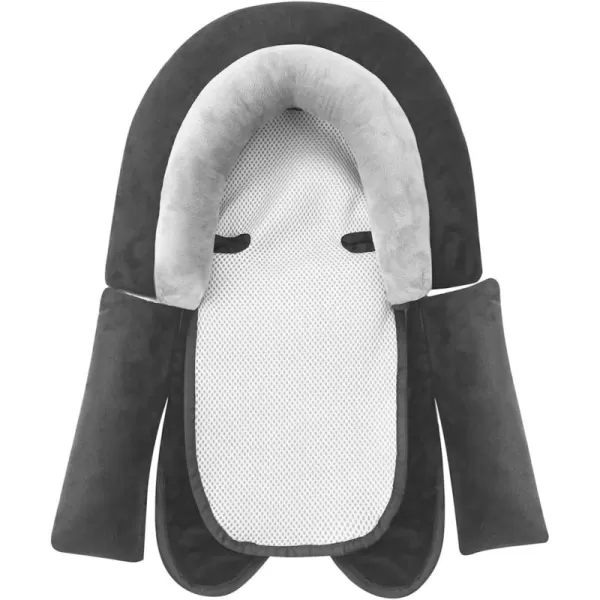 PandaEar Baby Head Support for Car Seat3 in 1 Infant Head Neck Body Support Soft Insert Cushion Pad for CarSeat Strollers Bouncer Black ampamp GreyBlack  Grey