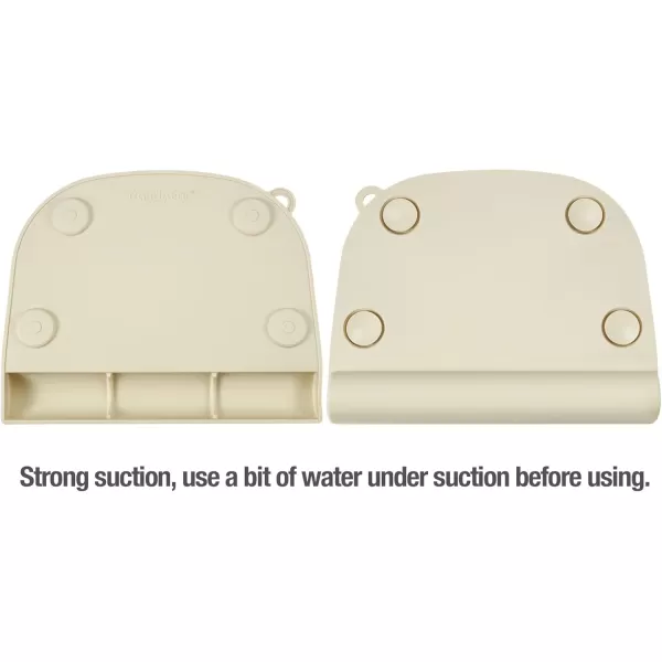 PandaEar 2 Pack Silicone Suction Placemats for Baby Kids Food Grade Mats Toddler Placemats with Food Catching Pockets for Dining Table ampamp Restaurants GreenLight Tan
