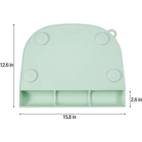 PandaEar 2 Pack Silicone Suction Placemats for Baby Kids Food Grade Mats Toddler Placemats with Food Catching Pockets for Dining Table ampamp Restaurants GreenLight Tan