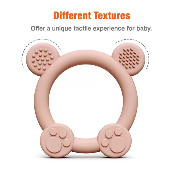 PandaEar 3 Pack Baby Teething Toys Silicone for Babies 06 Months Baby Teething Rings 6 to 12 Months Silicone Baby Teether BPA Free Teething Relief Soothing Sore Gums and Easy to Hold