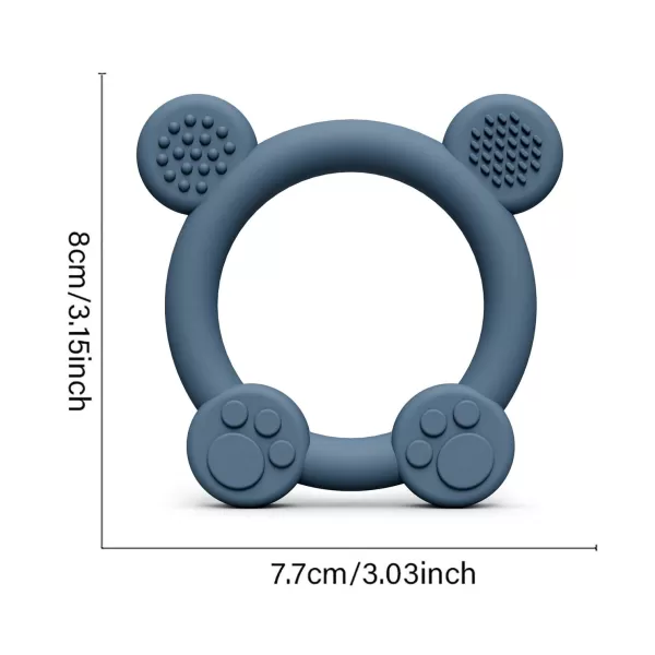PandaEar 3 Pack Baby Teething Toys Silicone for Babies 06 Months Baby Teething Rings 6 to 12 Months Silicone Baby Teether BPA Free Teething Relief Soothing Sore Gums and Easy to Hold