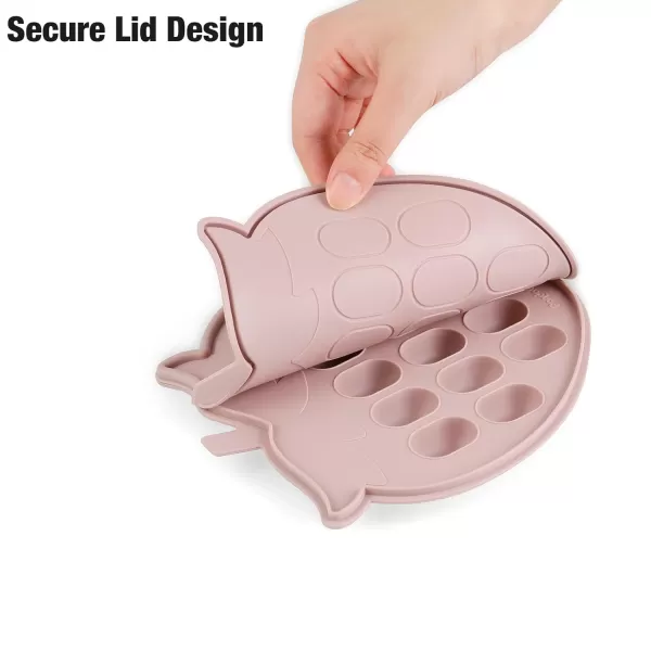 PandaEar Baby Food Freezer Tray ampamp 2 Pack Baby Fruit Food Feeder Pacifier Baby Fruit Food Feeder Teether Tray Ice Cube Maker Breastmilk Popsicle Molds for Baby Teething Relief