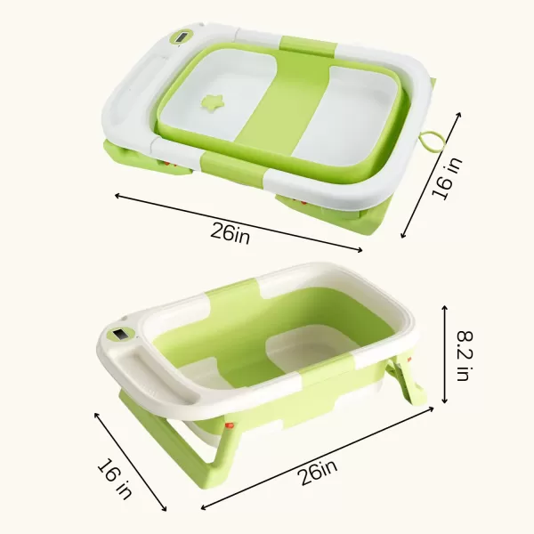 PandaEar Collapsible Baby Bathtub for Newborn Infant with Soft Cushion Foldable Portable Baby Bathtub Infant Bath Tub Toddler Travel Bathtub with Drain Hole for 024 Months