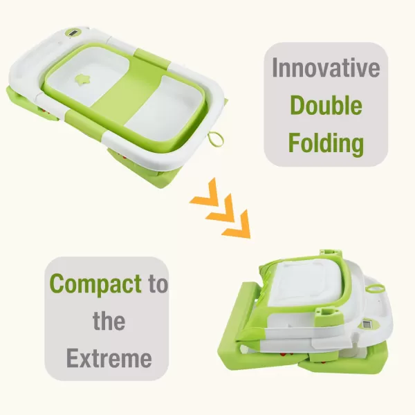 PandaEar Collapsible Baby Bathtub for Newborn Infant with Soft Cushion Foldable Portable Baby Bathtub Infant Bath Tub Toddler Travel Bathtub with Drain Hole for 024 Months