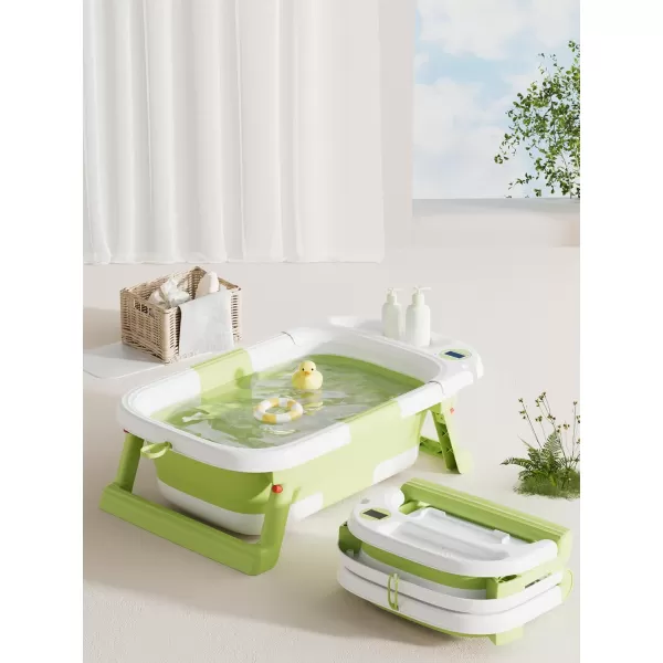 PandaEar Collapsible Baby Bathtub for Newborn Infant with Soft Cushion Foldable Portable Baby Bathtub Infant Bath Tub Toddler Travel Bathtub with Drain Hole for 024 Months