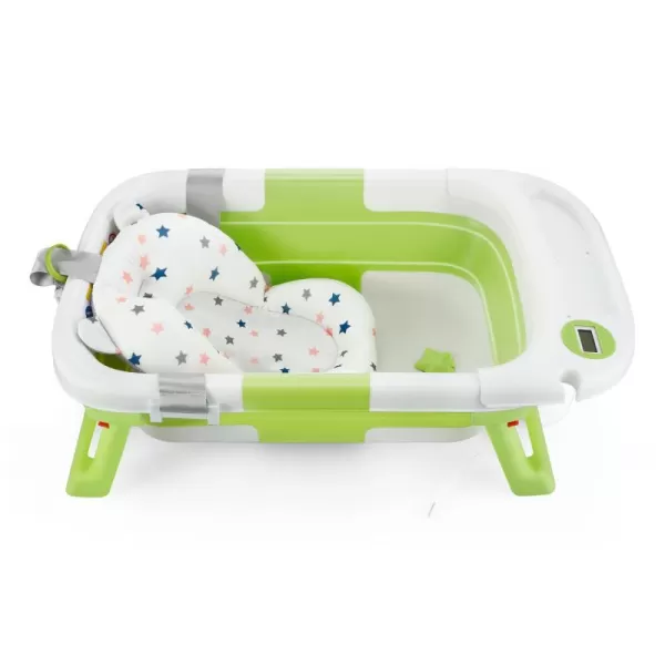 PandaEar Collapsible Baby Bathtub for Newborn Infant with Soft Cushion Foldable Portable Baby Bathtub Infant Bath Tub Toddler Travel Bathtub with Drain Hole for 024 Months
