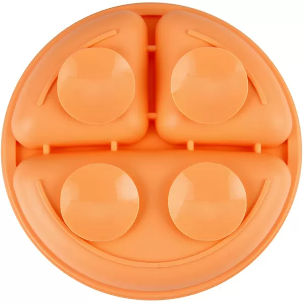 PandaEar 3 Pack Toddler Plates Silicone Divided Suction Plate for Babies BPAFree 100 FoodGrade Silicone Unbreakable Baby Plate OrangeOrange
