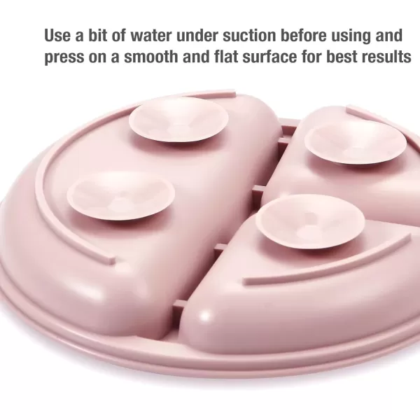 PandaEar 3 Pack Toddler Plates Silicone Divided Suction Plate for Babies BPAFree 100 FoodGrade Silicone Unbreakable Baby Plate OrangePinkLinenLight Pink