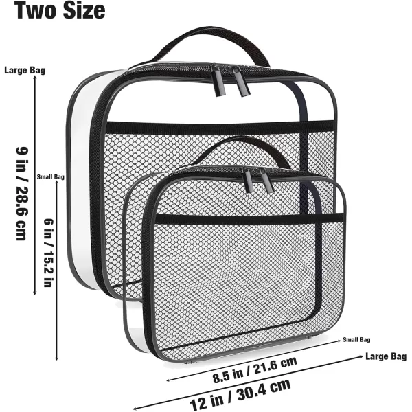 PandaEar 4 Pack Toy Storage Zippered Bags Clear PVC Portable Organizer Bags with Manual Pockets for Board Games Puzzles Building Blocks Book ampamp Small Toys Small Large