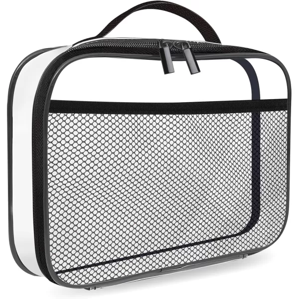 PandaEar 4 Pack Toy Storage Zippered Bags Clear PVC Portable Organizer Bags with Manual Pockets for Board Games Puzzles Building Blocks Book ampamp Small Toys Small Large