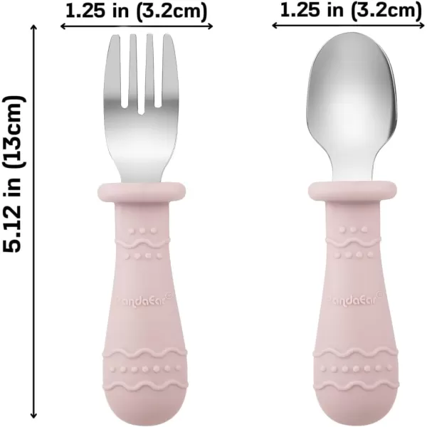 PandaEar 6 Pack Toddler Plates and Utensils Set 2 Pack Silicone Baby Plates with Suction and 4 Stainless Steel Baby Spoons Forks Toddler Dinnerware Set Baby Dishes
