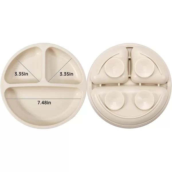 PandaEar 6 Pack Toddler Plates and Utensils Set 2 Pack Silicone Baby Plates with Suction and 4 Stainless Steel Baby Spoons Forks Toddler Dinnerware Set Baby Dishes