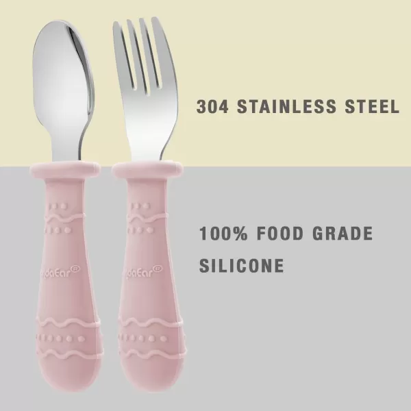 PandaEar 6 Pack Toddler Plates and Utensils Set 2 Pack Silicone Baby Plates with Suction and 4 Stainless Steel Baby Spoons Forks Toddler Dinnerware Set Baby Dishes