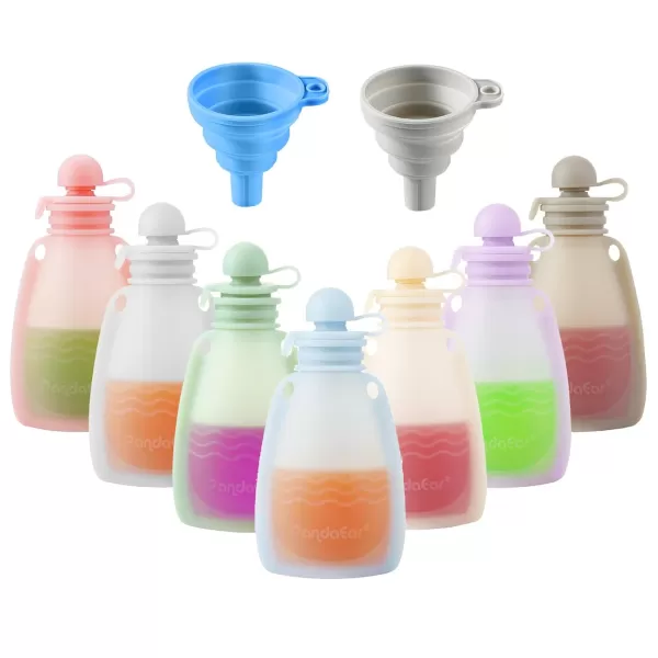 PandaEar 11 Pack Reusable Silicone Baby Food Pouches