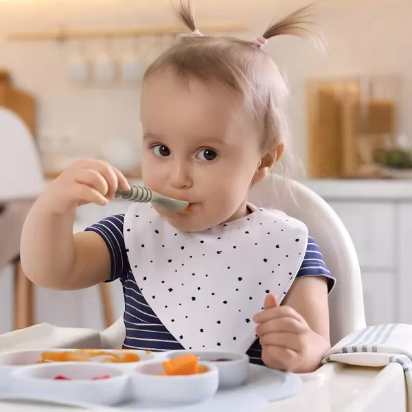 PandaEar Silicone Baby Spoons and Fork Feeding Set