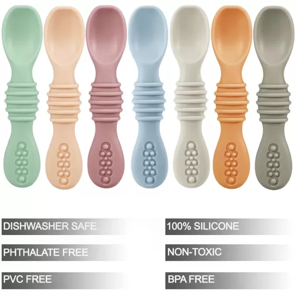 PandaEar Silicone Baby Spoons and Fork Feeding Set