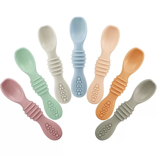 PandaEar Silicone Baby Spoons and Fork Feeding Set