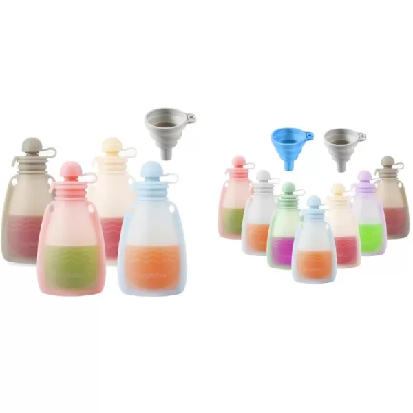 PandaEar 11 Pack Reusable Silicone Baby Food Pouches