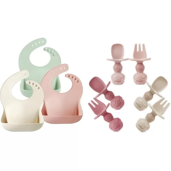 PandaEar Baby Bibs ampamp Baby Spoons and Fork