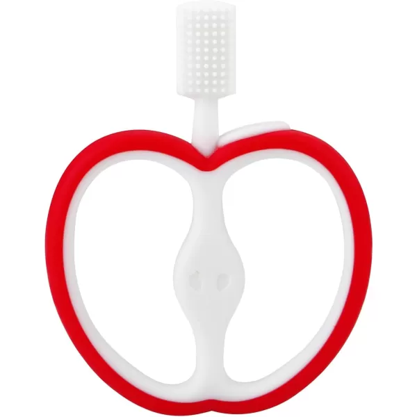 PandaEar 2 Pack Baby Toothbrush Silicone DoubleSided Oral Care Teether Brush for Infant 6 to 12 Months Easy to Hold Green ampamp Red