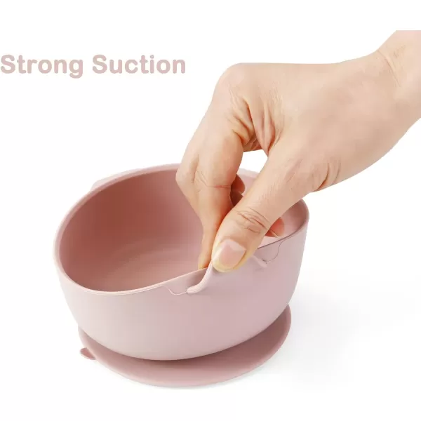 PandaEar 3 Pack Baby Bowls with Suction LeakProof Stay Put Silicone Food Bowl with Lids for Babies Kids Toddlers Infants Food Grade Soft Safe BPAFree Silicone Pink Rose LinenPink Rose Linen