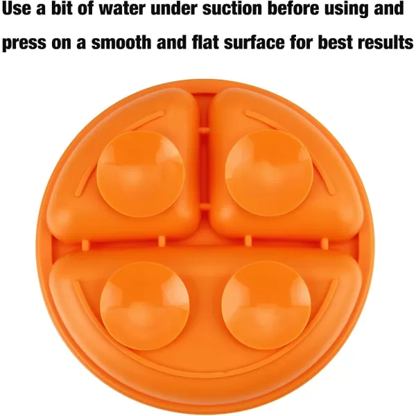 PandaEar 3 Pack Toddler Plates Silicone Divided Suction Plate for Babies BPAFree 100 FoodGrade Silicone Unbreakable Baby Plate OrangeOrange