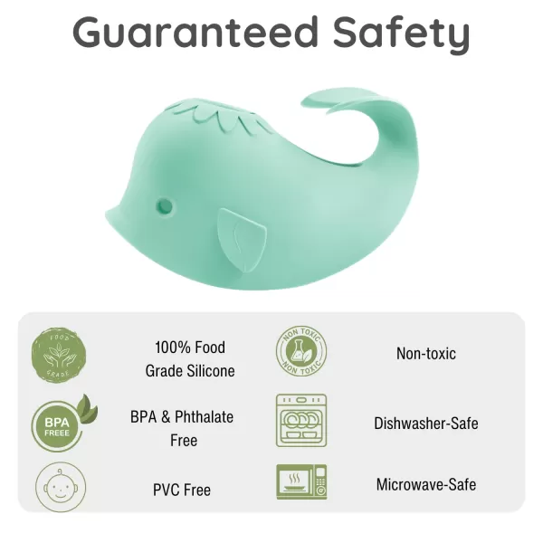 PandaEar Baby Bathtub Faucet Cover for Kids Toddlers  Bath Spout Cover for Baby Bathroom Tub Whale GreenGreen
