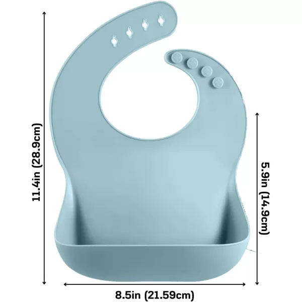 PandaEar Silicone Baby Feeding Set  11PCS Baby Led Weaning Supplies Self Feeding Utensils  Divided Suction Plate Bowl Bibs Sippy Cup with Baby Food Pouch Snack Container Spoons Forks Blue