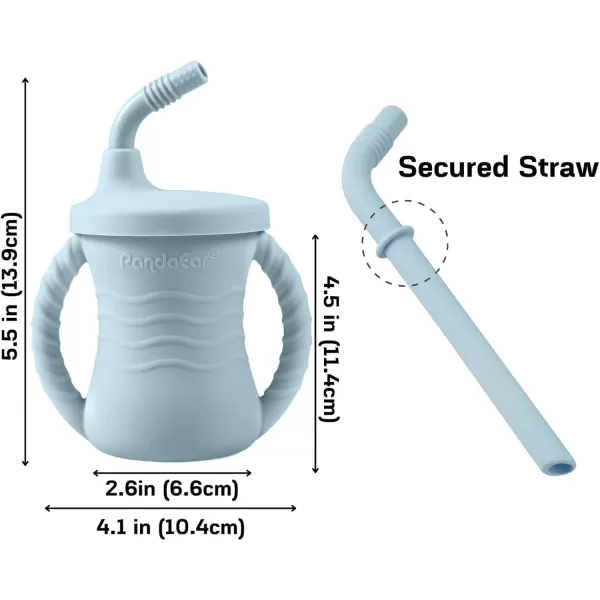 PandaEar Silicone Baby Feeding Set  11PCS Baby Led Weaning Supplies Self Feeding Utensils  Divided Suction Plate Bowl Bibs Sippy Cup with Baby Food Pouch Snack Container Spoons Forks Blue