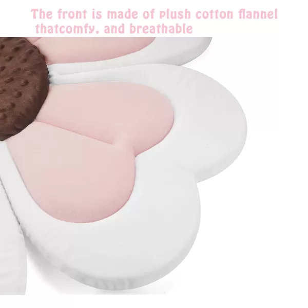 PandaEar Baby Bath Pad for Infant Newborn Bath Baby Bath Seat to Toddler 0 to 6 Months and Up Soft Flower Petals for Sink Bathtub Essentials Shower Gift Pink Heart